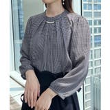 【大人可愛い・パール取り外し・通勤】・タックタイチェック柄ブラウス | Couture brooch | 詳細画像12 