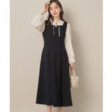 ネイビー(094) | 【帯電防止・通勤】ハートネック フレアージャンスカ | Couture brooch