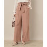 【帯電防止・通勤】ウエストリボン サスペンダー付きワイドパンツ | Couture brooch | 詳細画像26 