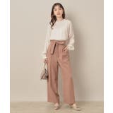 【帯電防止・通勤】ウエストリボン サスペンダー付きワイドパンツ | Couture brooch | 詳細画像23 