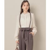 【帯電防止・通勤】ウエストリボン サスペンダー付きワイドパンツ | Couture brooch | 詳細画像5 