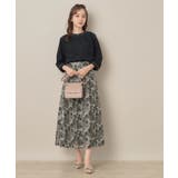 【花柄・きれいめ・通勤】リンドウエンブロメッシュスカート | Couture brooch | 詳細画像1