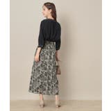 【花柄・きれいめ・通勤】リンドウエンブロメッシュスカート | Couture brooch | 詳細画像3