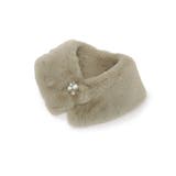 グレージュ(050) | エコファービジューパール調ティペット | Couture brooch