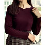 【マシンウォッシャブル・通勤・大人可愛い】ハートネックテレコプルオーバー | Couture brooch | 詳細画像24 