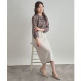 ライトグレー(011) | 【洗える・ストレッチ・通勤】スエード調ダンボールIラインスカート | Couture brooch