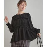 【マシンウォッシャブル・きれいめ・通勤】シャーリングチュニックブラウス | Couture brooch | 詳細画像7 