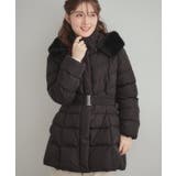 【2WAY・ベルト付き】フードフェイクファー ミドル丈ダウンコート | Couture brooch | 詳細画像33 