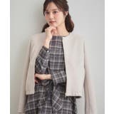 【通勤・大人上品】スエード調ダンボール ノーカラージャケット | Couture brooch | 詳細画像11 