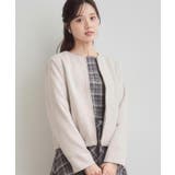 【通勤・大人上品】スエード調ダンボール ノーカラージャケット | Couture brooch | 詳細画像12 