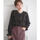 ブラック(119) | 【大人可愛い・通勤】ラッフルフリルブラウス | Couture brooch