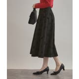 【美シルエット・通勤】フロッキーフラワープリントスカート | Couture brooch | 詳細画像5