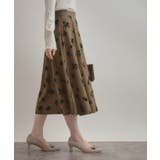 【美シルエット・通勤】フロッキーフラワープリントスカート | Couture brooch | 詳細画像15