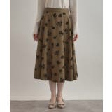 【美シルエット・通勤】フロッキーフラワープリントスカート | Couture brooch | 詳細画像27