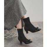 ドッキングデザインリボンストレッチブーツ | Couture brooch | 詳細画像1