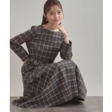 グレー(212) | 【大人可愛い・微起毛】先染めチェック柄フィット＆フレアワンピース | Couture brooch