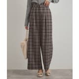 【大人可愛い】起毛先染めチェック柄 スカラウエスト ワイドパンツ | Couture brooch | 詳細画像14 
