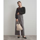 【大人可愛い】起毛先染めチェック柄 スカラウエスト ワイドパンツ | Couture brooch | 詳細画像1 