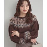 ブラウン(044) | 【着映え】求心フェザーニット | Couture brooch