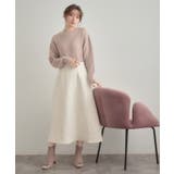 【洗える】リーフジャカード フレアスカート | Couture brooch | 詳細画像1