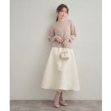 【洗える】リーフジャカード フレアスカート | Couture brooch | 詳細画像2