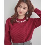 【きれいめ】パール調デザイン アラン柄ニット | Couture brooch | 詳細画像29