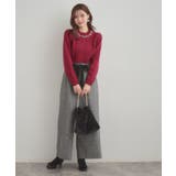 【きれいめ】パール調デザイン アラン柄ニット | Couture brooch | 詳細画像25