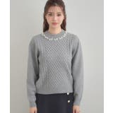 【きれいめ】パール調デザイン アラン柄ニット | Couture brooch | 詳細画像40