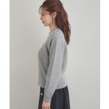 【きれいめ】パール調デザイン アラン柄ニット | Couture brooch | 詳細画像41