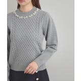 【きれいめ】パール調デザイン アラン柄ニット | Couture brooch | 詳細画像44