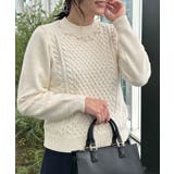 【きれいめ】パール調デザイン アラン柄ニット | Couture brooch | 詳細画像14