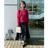 【きれいめ】パール調デザイン アラン柄ニット | Couture brooch | 詳細画像33