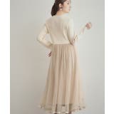 【S-LL/キラキラリブニット】チュールドッキング ワンピース | Couture brooch | 詳細画像9