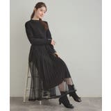 【S-LL/キラキラリブニット】チュールドッキング ワンピース | Couture brooch | 詳細画像18