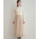 【S-LL/キラキラリブニット】チュールドッキング ワンピース | Couture brooch | 詳細画像46