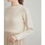 【S-LL/キラキラリブニット】チュールドッキング ワンピース | Couture brooch | 詳細画像50