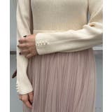 【S-LL/キラキラリブニット】チュールドッキング ワンピース | Couture brooch | 詳細画像17