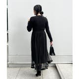 【S-LL/キラキラリブニット】チュールドッキング ワンピース | Couture brooch | 詳細画像27