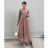 【S-LL/キラキラリブニット】チュールドッキング ワンピース | Couture brooch | 詳細画像39