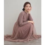 【S-LL/キラキラリブニット】チュールドッキング ワンピース | Couture brooch | 詳細画像37