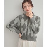 アーガイルニットカーディガン | Couture brooch | 詳細画像2