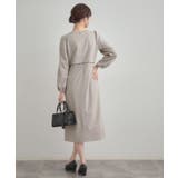 【通勤・起毛ポンチ】配色Aラインワンピース | Couture brooch | 詳細画像2 