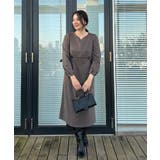 【通勤・起毛ポンチ】配色Aラインワンピース | Couture brooch | 詳細画像26 