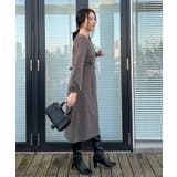 【通勤・起毛ポンチ】配色Aラインワンピース | Couture brooch | 詳細画像27 