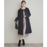 【通勤・起毛ポンチ】配色Aラインワンピース | Couture brooch | 詳細画像9 