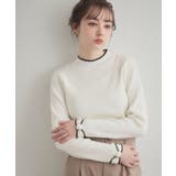 オフホワイト(003) | 【洗える・着映え】袖リボン リブニット | Couture brooch