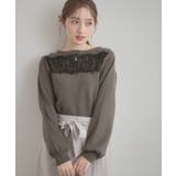 【洗える・通勤】レース ドッキング ニット | Couture brooch | 詳細画像24 