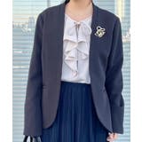【セレモニーシーン/お仕事にも】ダブルクロスカラーレスジャケット | Couture brooch | 詳細画像32 