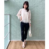 【スッキリ見え・美脚・通勤】リボンポイントサテストパンツ | Couture brooch | 詳細画像21 