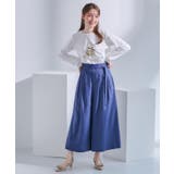 ブルー(093) | 【きれいめ・大人カジュアル・通勤】デニムライクスカンツ | Couture brooch